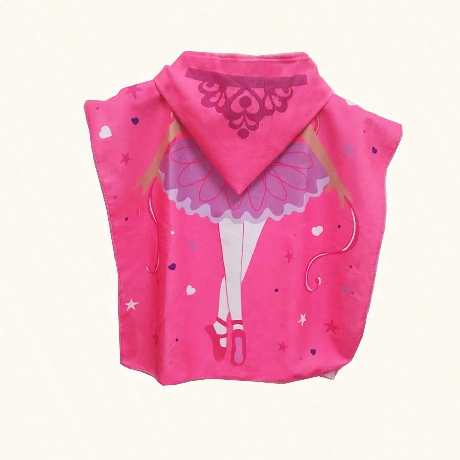 Toalla con capucha para baño de niños de 1 pieza, también sirve como toalla de playa, 2 tamaños disponibles, albornoz con capucha de secado rápido y gran absorción de agua, práctica para cambiarse de ropa, toalla unisex con lindo y colorido estampado de f