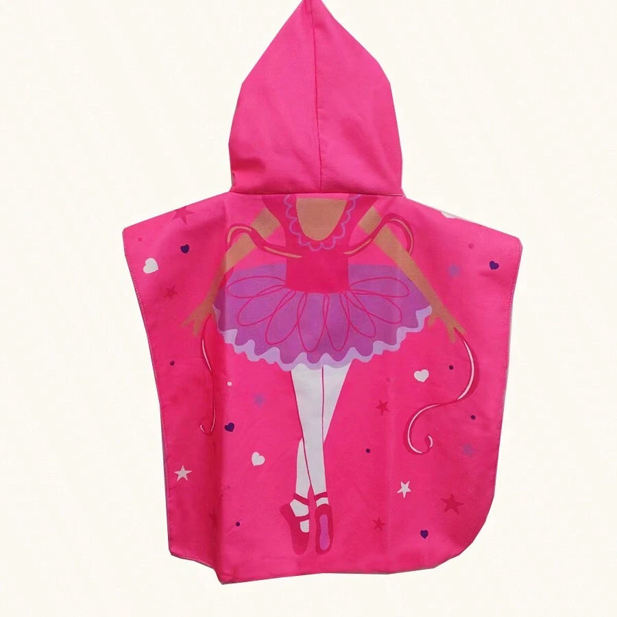 Toalla con capucha para baño de niños de 1 pieza, también sirve como toalla de playa, 2 tamaños disponibles, albornoz con capucha de secado rápido y gran absorción de agua, práctica para cambiarse de ropa, toalla unisex con lindo y colorido estampado de f