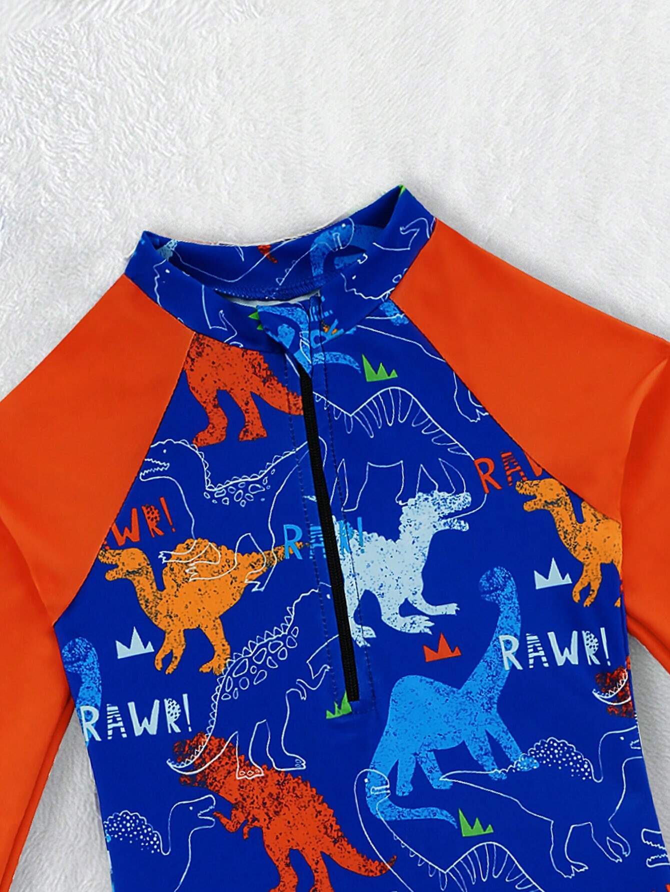 Traje de baño de una pieza con estampado de dinosaurio para niño