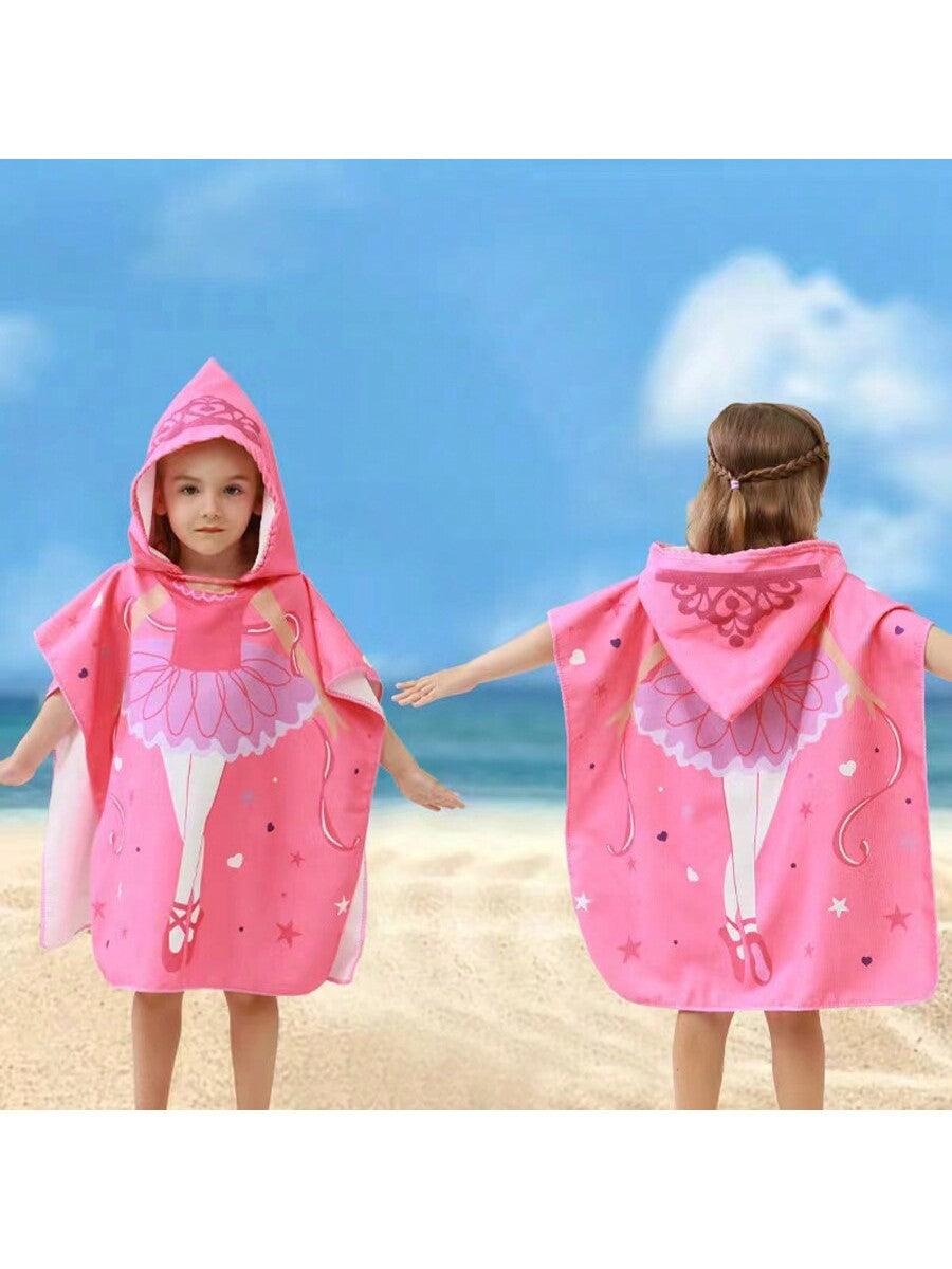 Toalla con capucha para baño de niños de 1 pieza, también sirve como toalla de playa, 2 tamaños disponibles, albornoz con capucha de secado rápido y gran absorción de agua, práctica para cambiarse de ropa, toalla unisex con lindo y colorido estampado de f