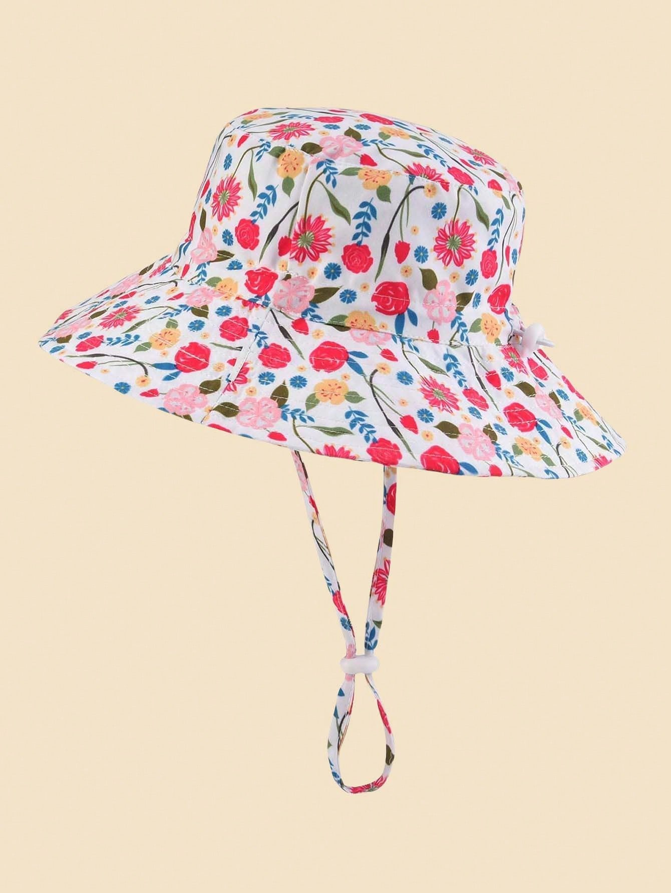 Sombrero de playa rosa para niños con estampado de unicornio y protección anti-UV, gorro tipo balde para niñas de 0 a 8 años