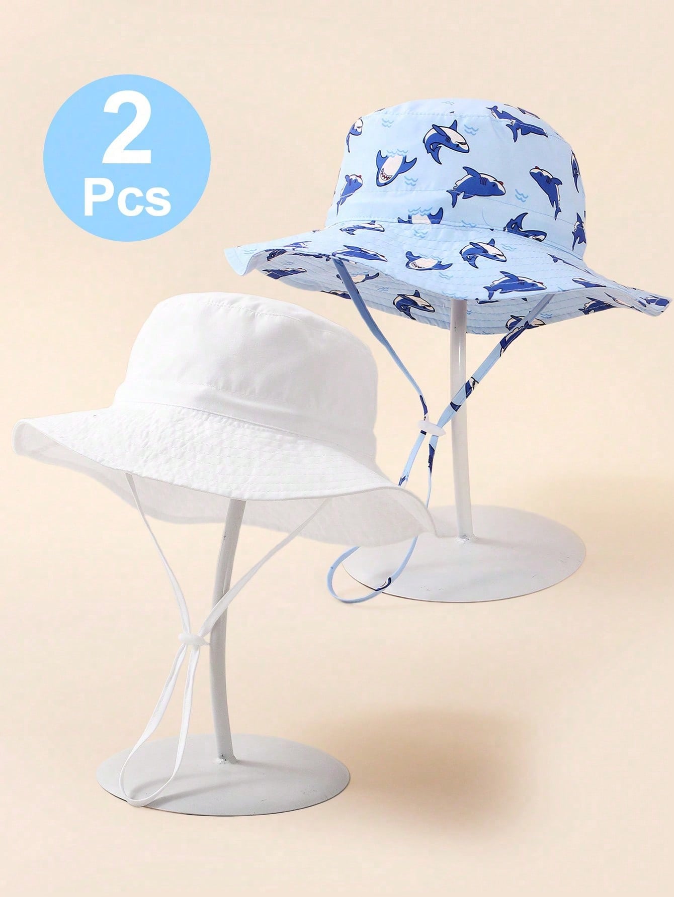 2 piezas Sombrero de sol con correa para la barbilla y estampado de dinosaurio en unicolor para niños, ideal para playa, proteger del sol y pesca en verano