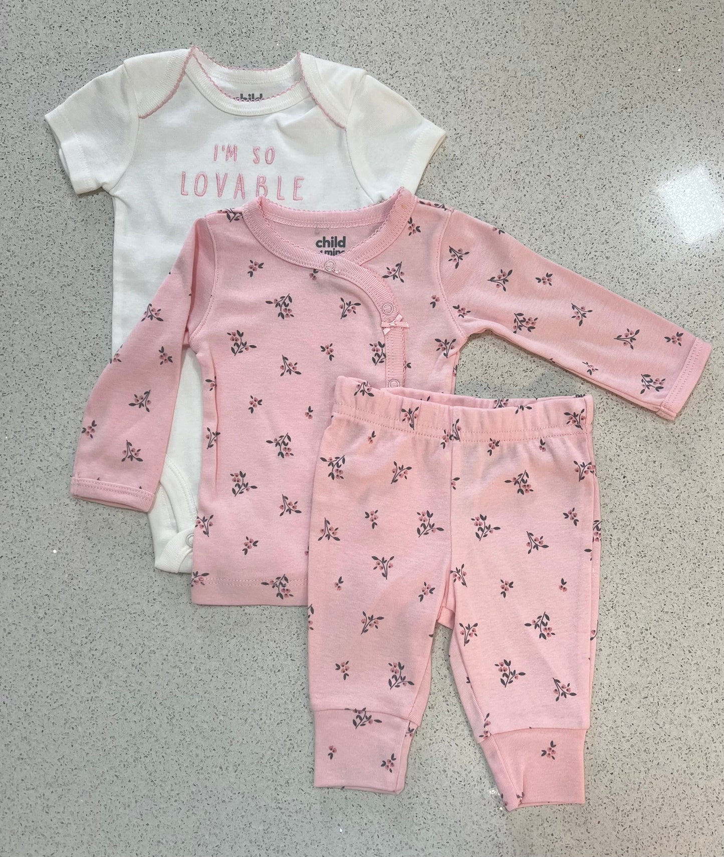Conjunto 3 piezas Carters para niña (Pijama con Body )