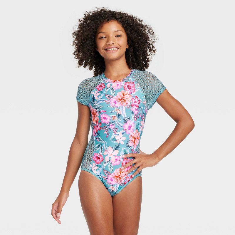 Traje de baño de niña con cierre posterior