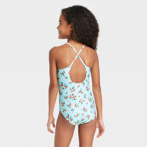 Traje de baño de dos piezas de cerezas para niña