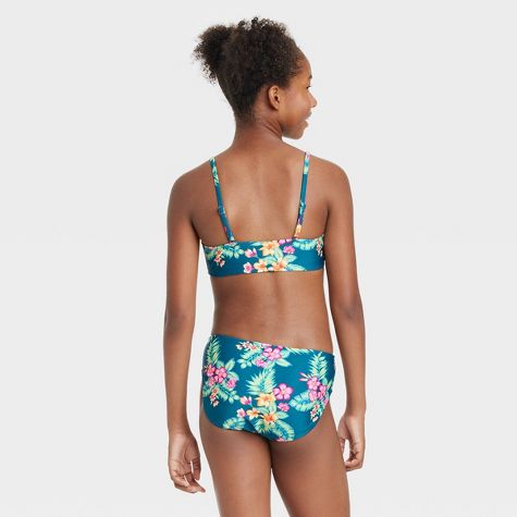 Traje de baño de 2 piezas de niña con flores