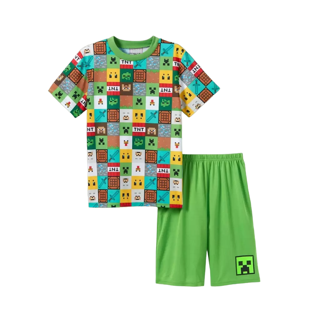 Pijama dos piezas de mine craft short y camisa