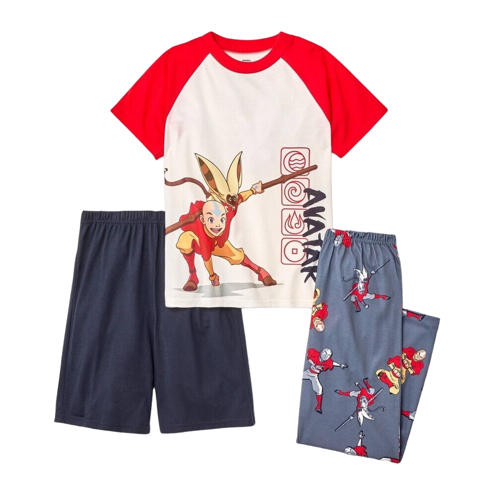 Set de pijamas de 3 piezas avatar para niños