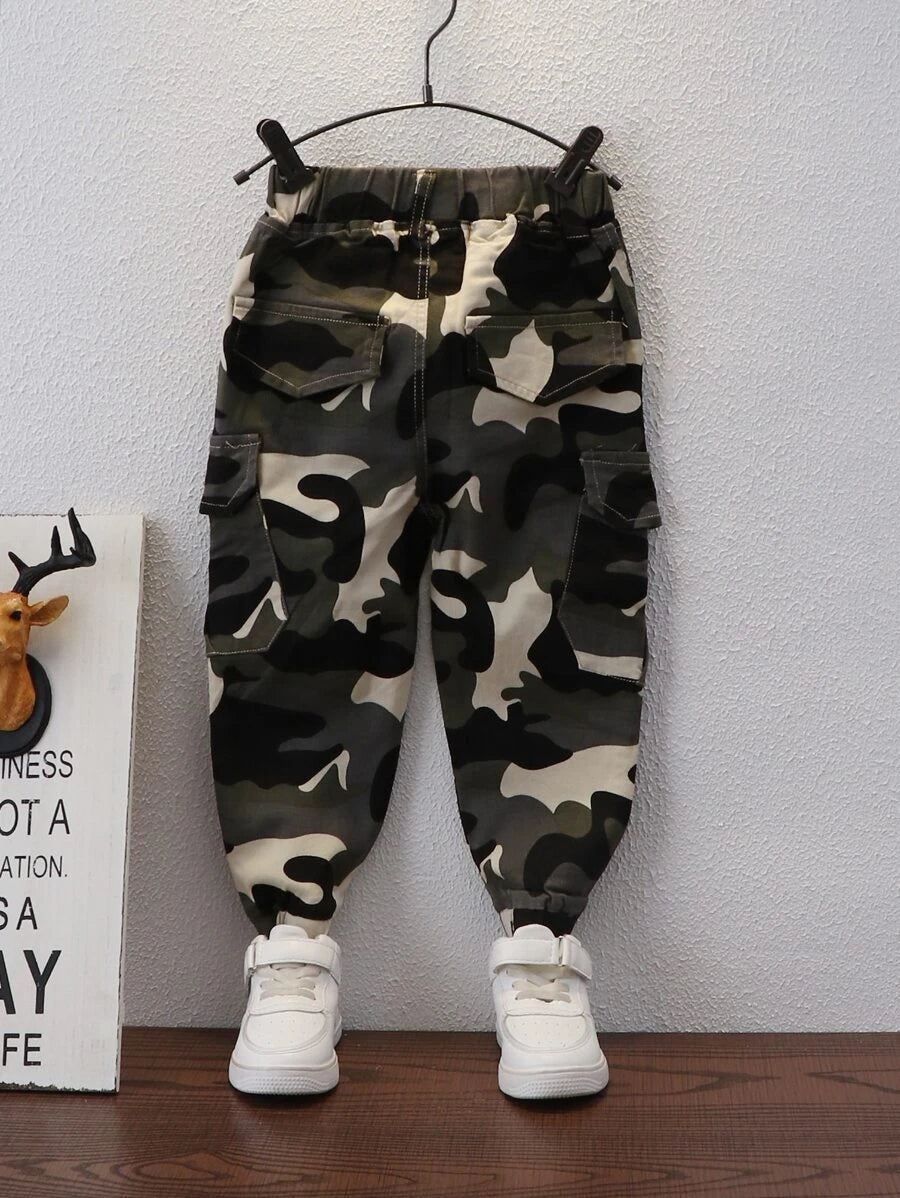 Pantalones para niño pequeño Bolsillo Letras Casual