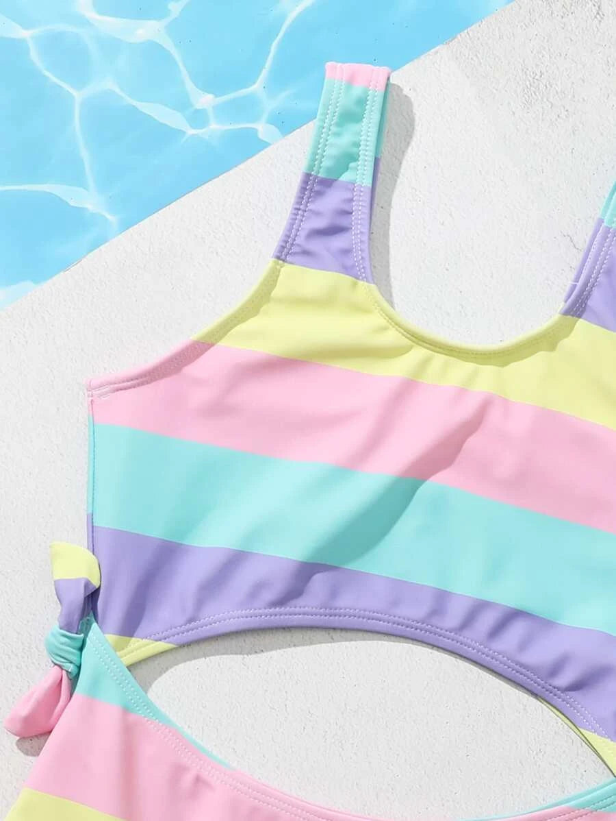 Niñas Bañador una pieza de rayas de colores