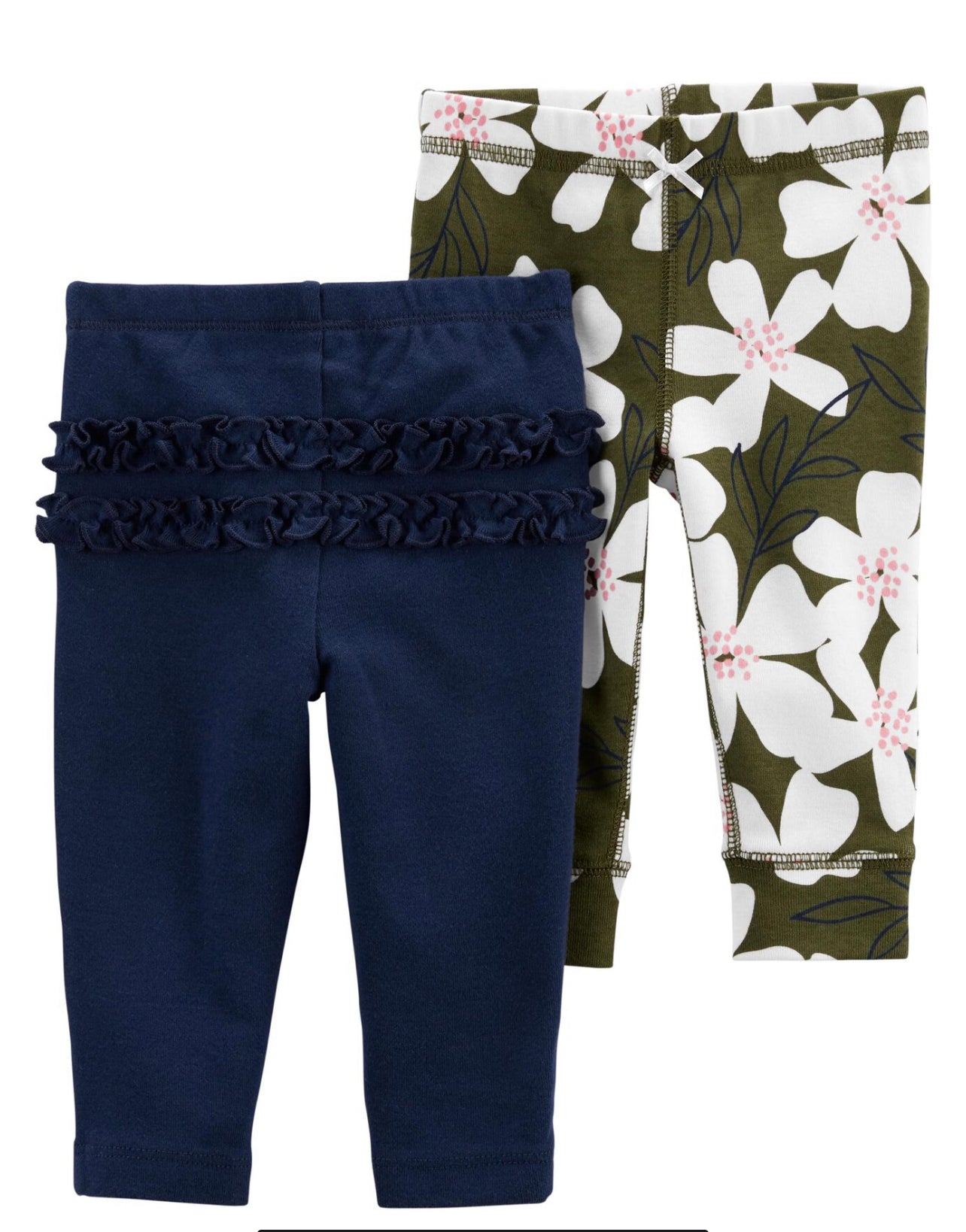 Pantalones Carters Set 2 unidades azul marino y flores