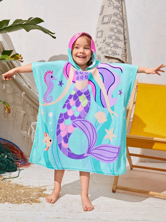 Cover up Con Capucha Para Niña Joven Con Gráficos De Caricaturas