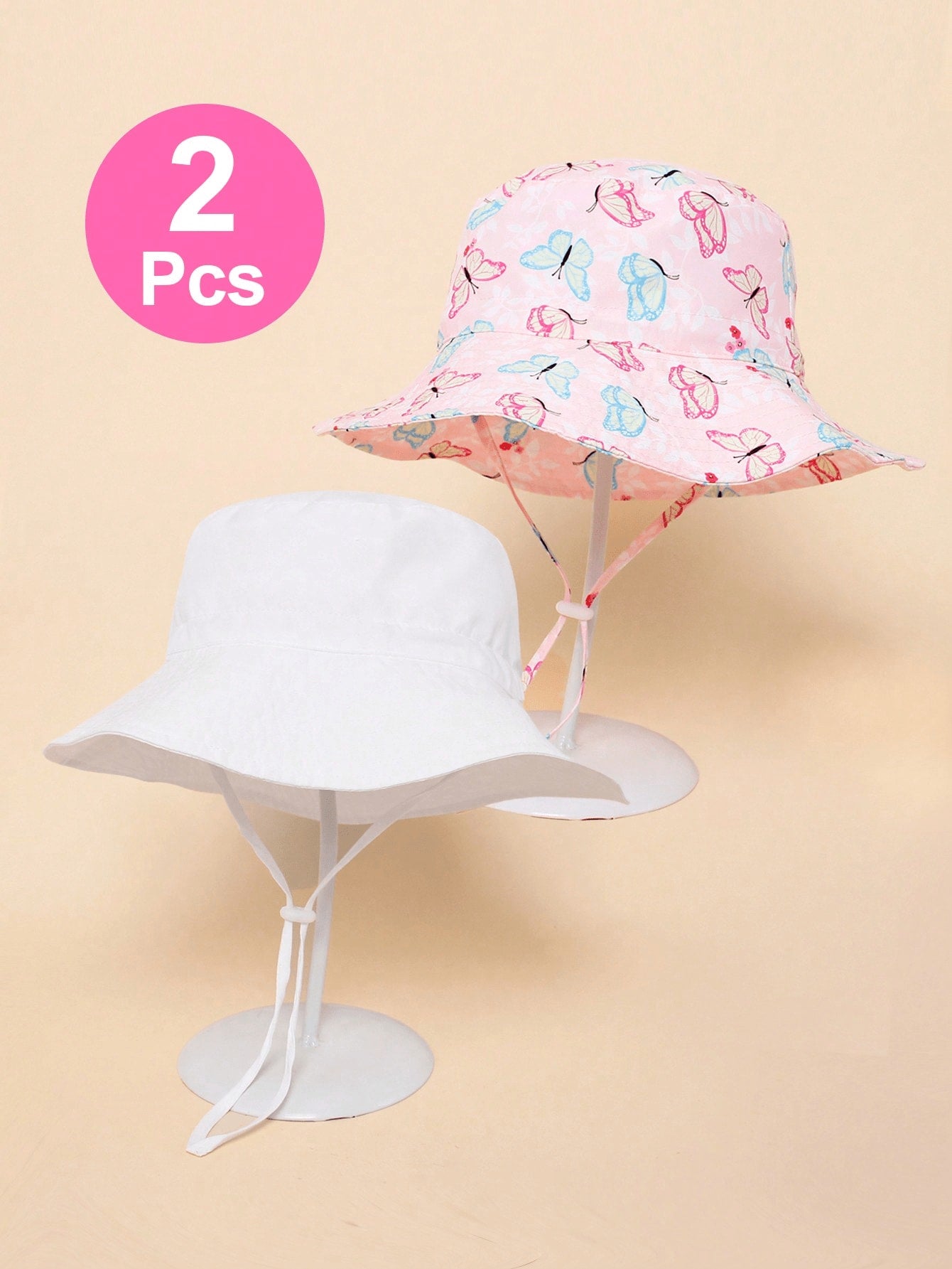 2 piezas Sombrero de sol con correa para la barbilla y estampado de dinosaurio en unicolor para niños, ideal para playa, proteger del sol y pesca en verano