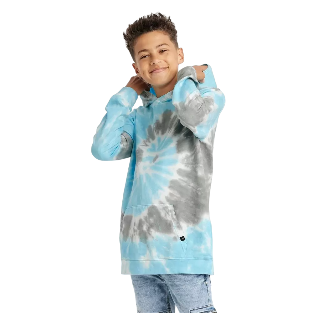 Sueter azul con gris tiedye para niños