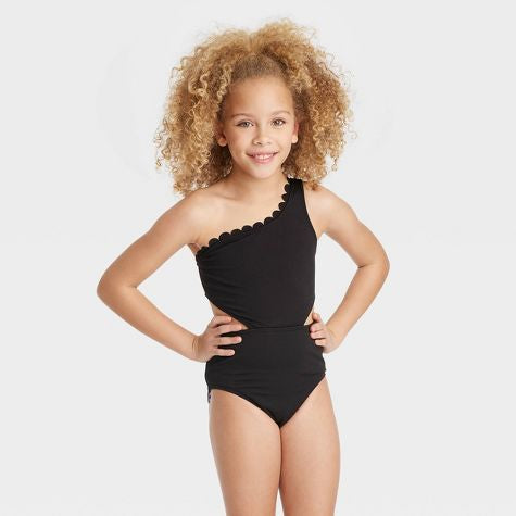 Traje de baño negro para niña