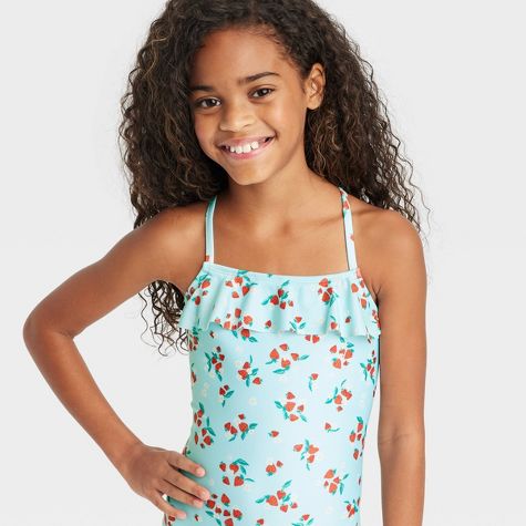 Traje de baño de dos piezas de cerezas para niña