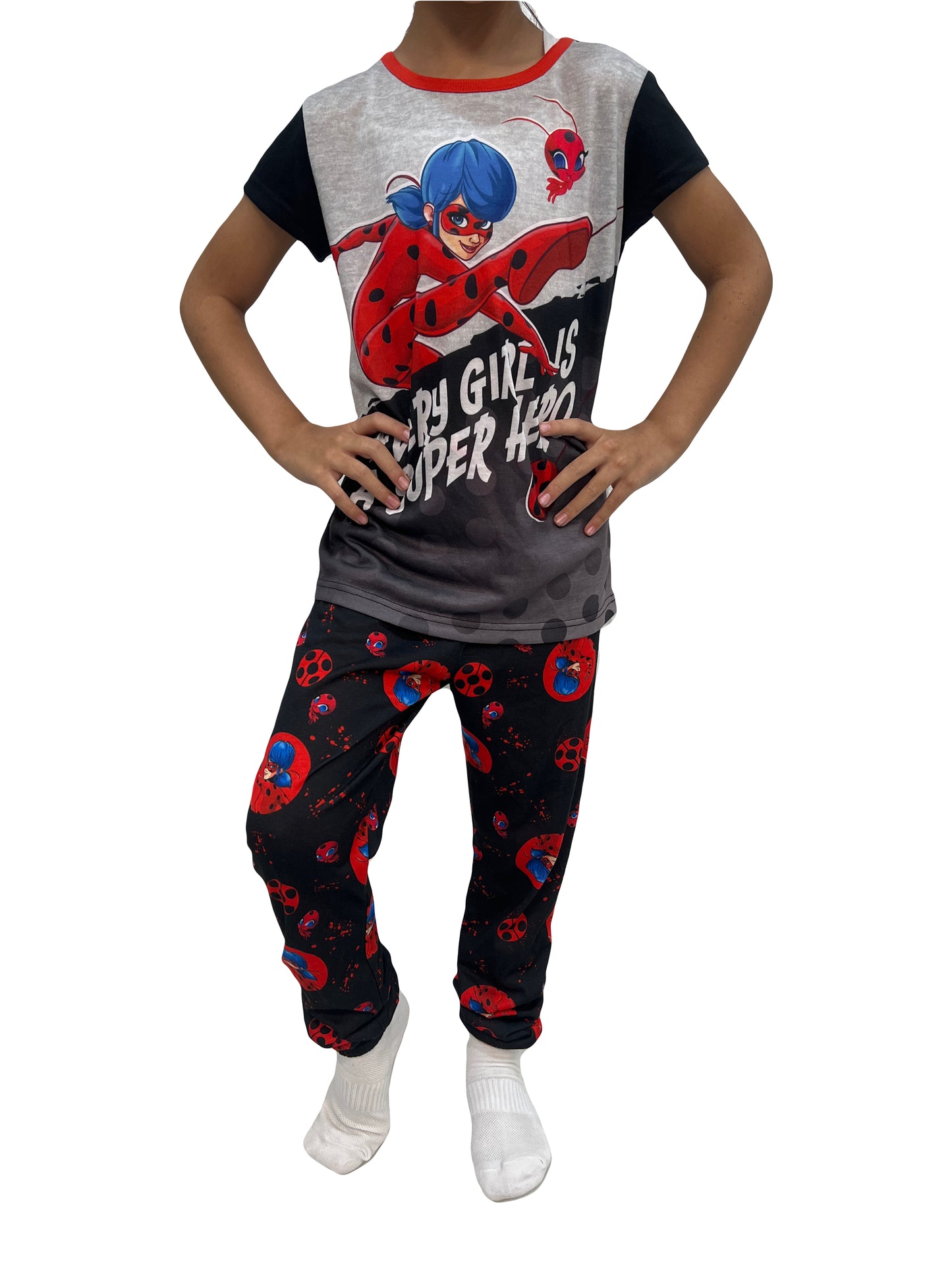 Pijama Lady Bug Miraculos set de 3 piezas