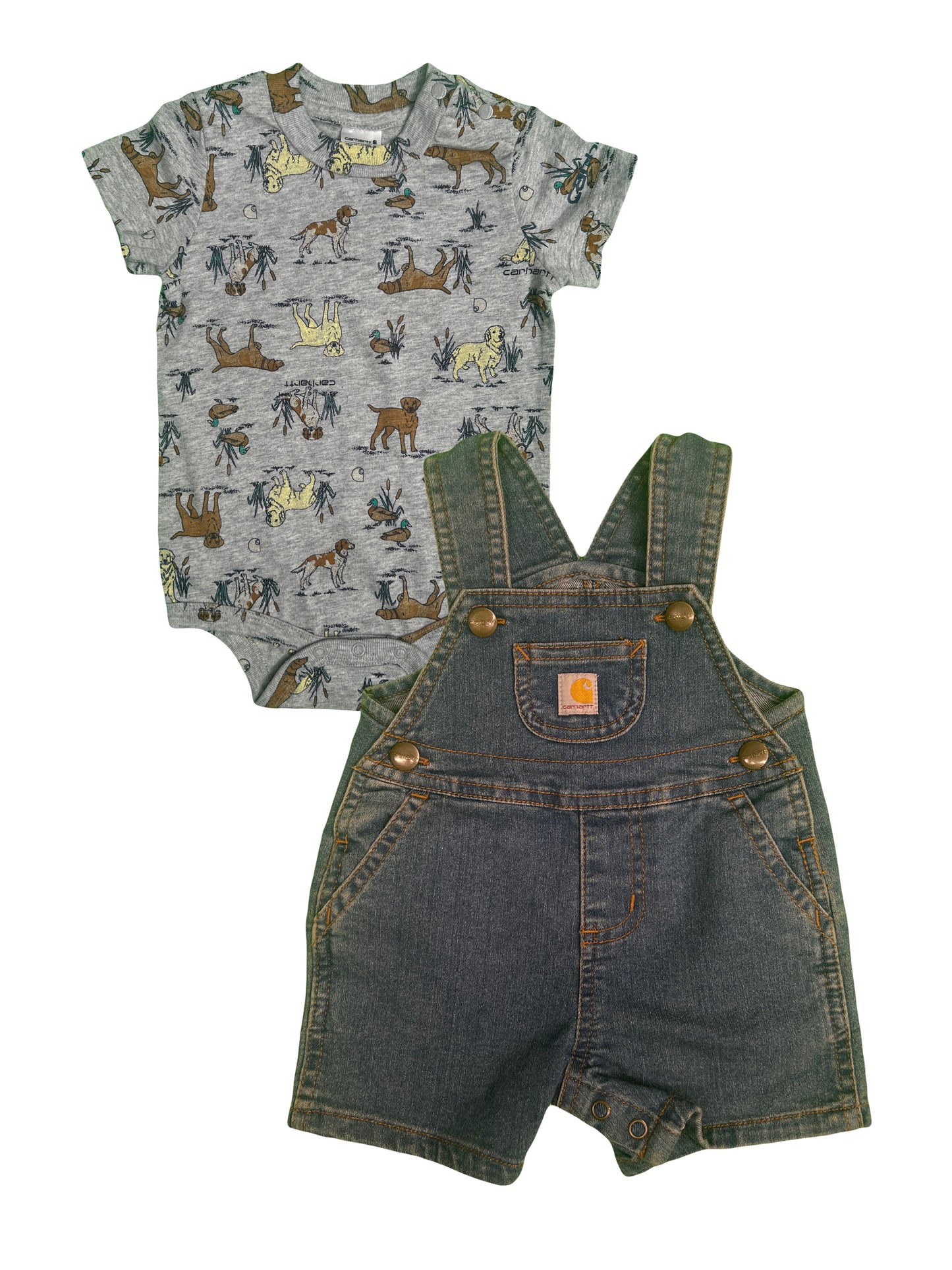 Conjunto de Braga de Jean y Body con estampado de animales