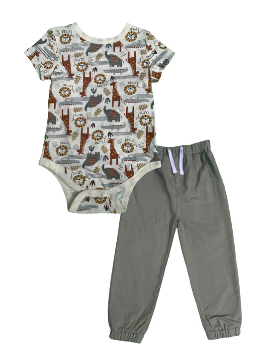 Conjunto Safarí de body y pantalón de vestir