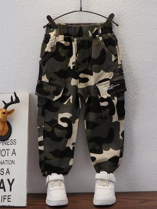 Pantalones para niño pequeño Bolsillo Letras Casual