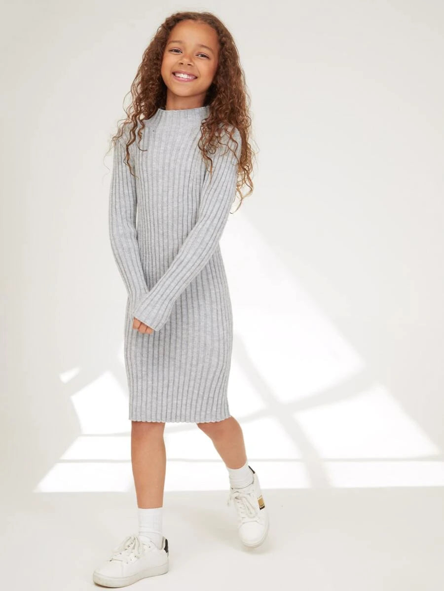 SHEIN Niñas Vestido de punto tejido