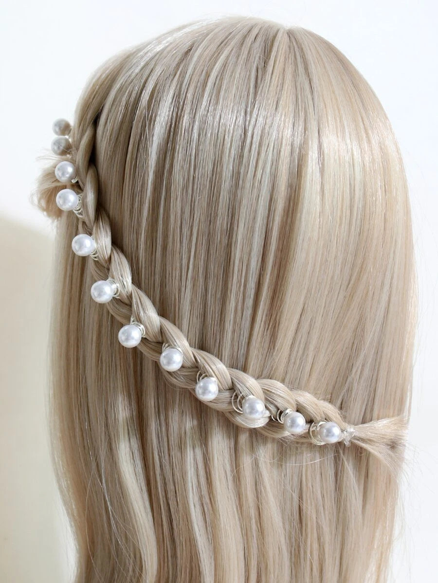 6 piezas de Espiral con perla artificial
