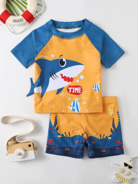 Niñitos Bañador tiburón de dibujos animados