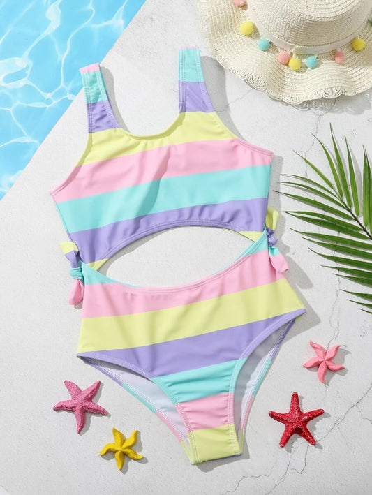 Niñas Bañador una pieza de rayas de colores
