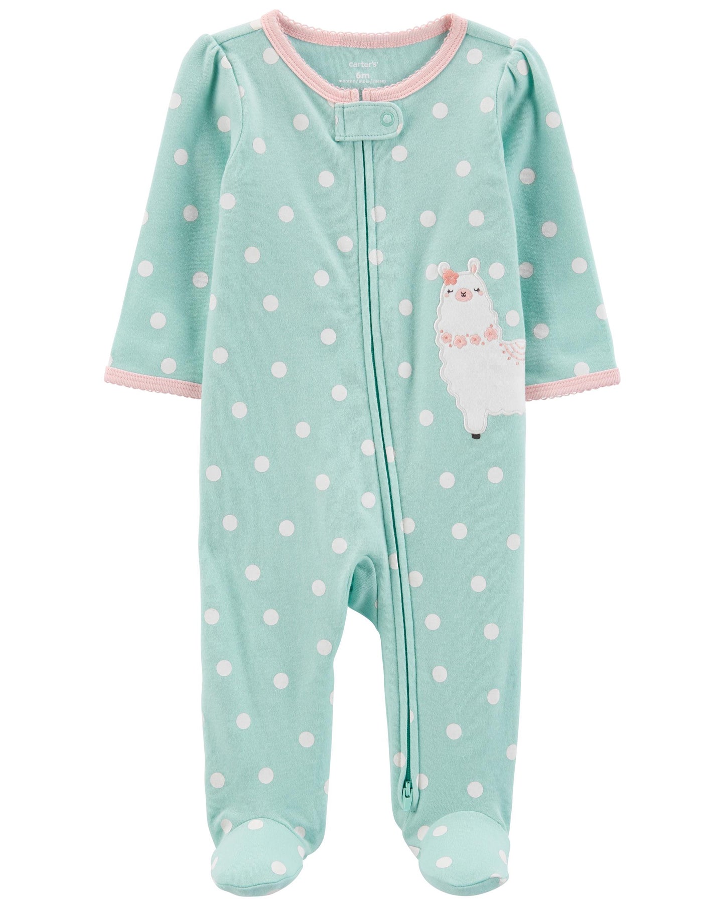 Baby Llama 2-Way Zip Cotton Sleep & Play