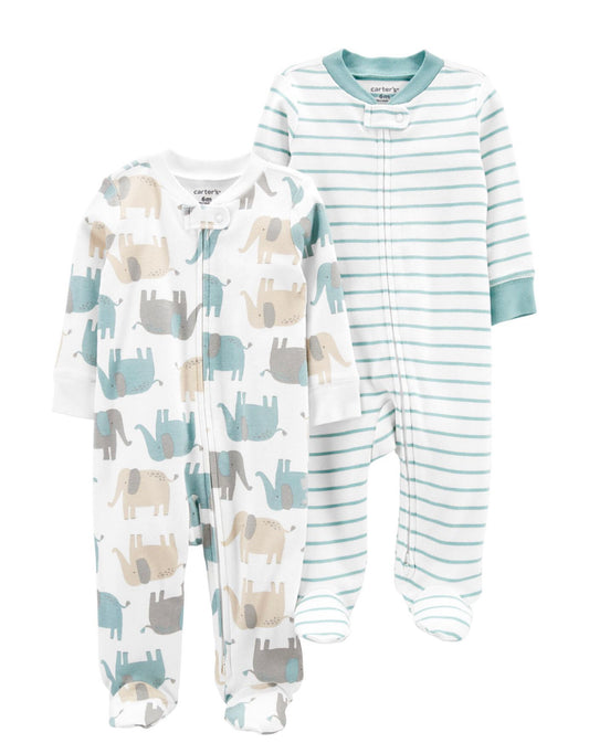 Set de conjunto bodys verde menta y elefante
